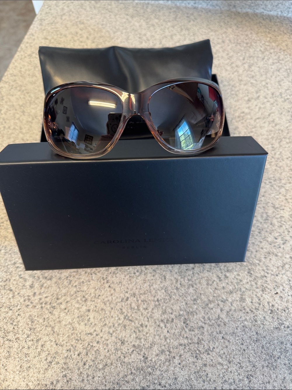 Carolina Lemke Oversized Brown Gradient Women's Sunglasses